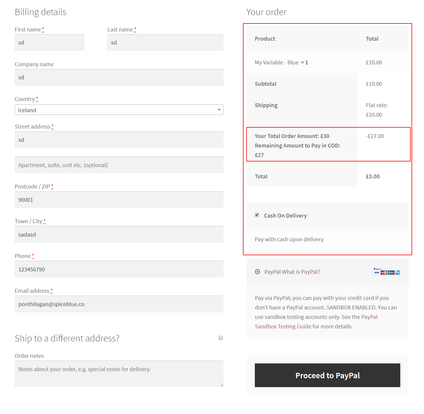 Checkout Page.