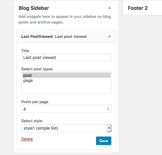 Widget in admin screen