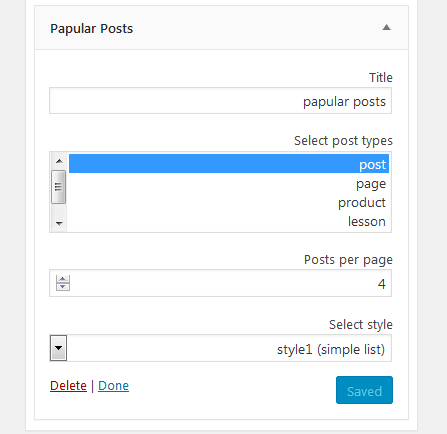 Widget in admin screen
