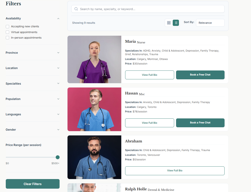 The admin settings page.