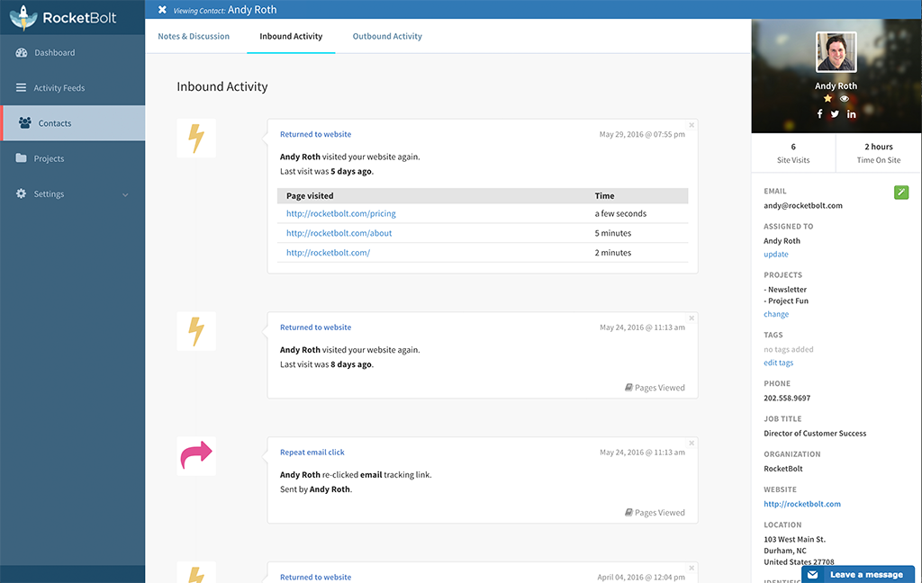 View page-by-page website activity of each user, including how much time spent on each page and how long between visits to your website.
