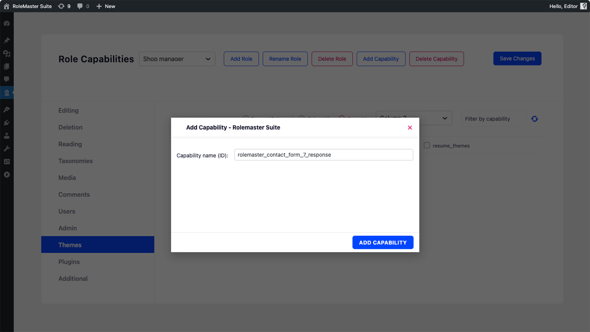 Add new capability using Rolemaster Suite