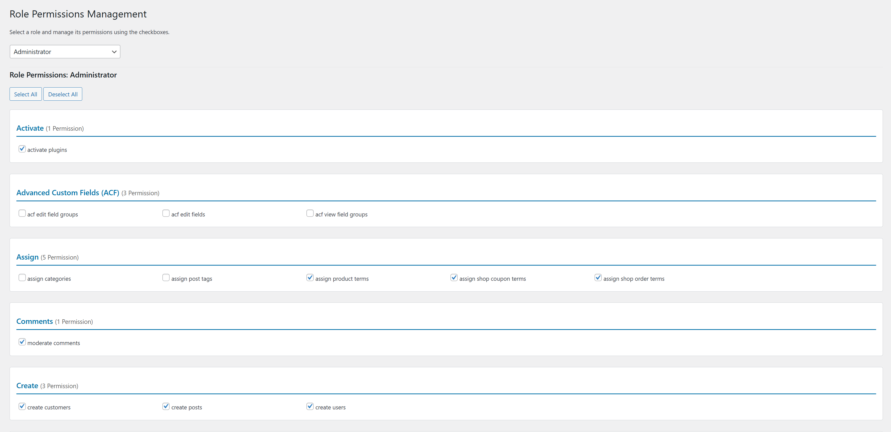 Capability Management - Fine-grained control over role permissions