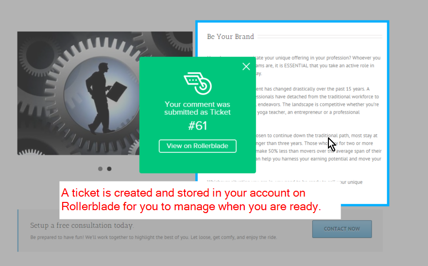 After submission, a ticket is created and you get an email notification with all of the details and the screenshot attached to it.