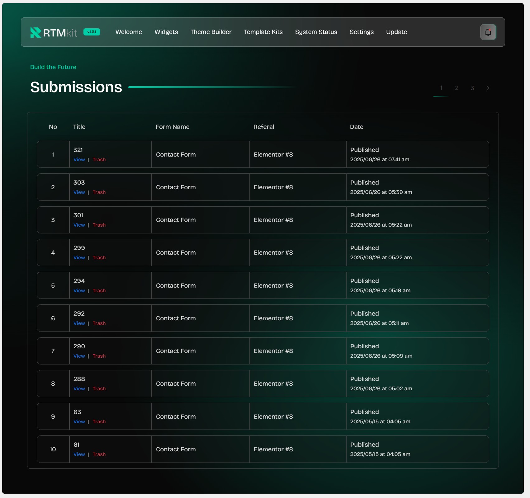 Entri Page