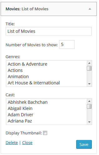 Movie Widget.