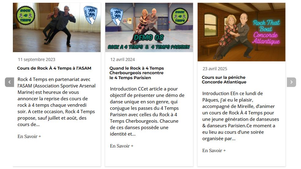 Example of the carousel display on the front-end