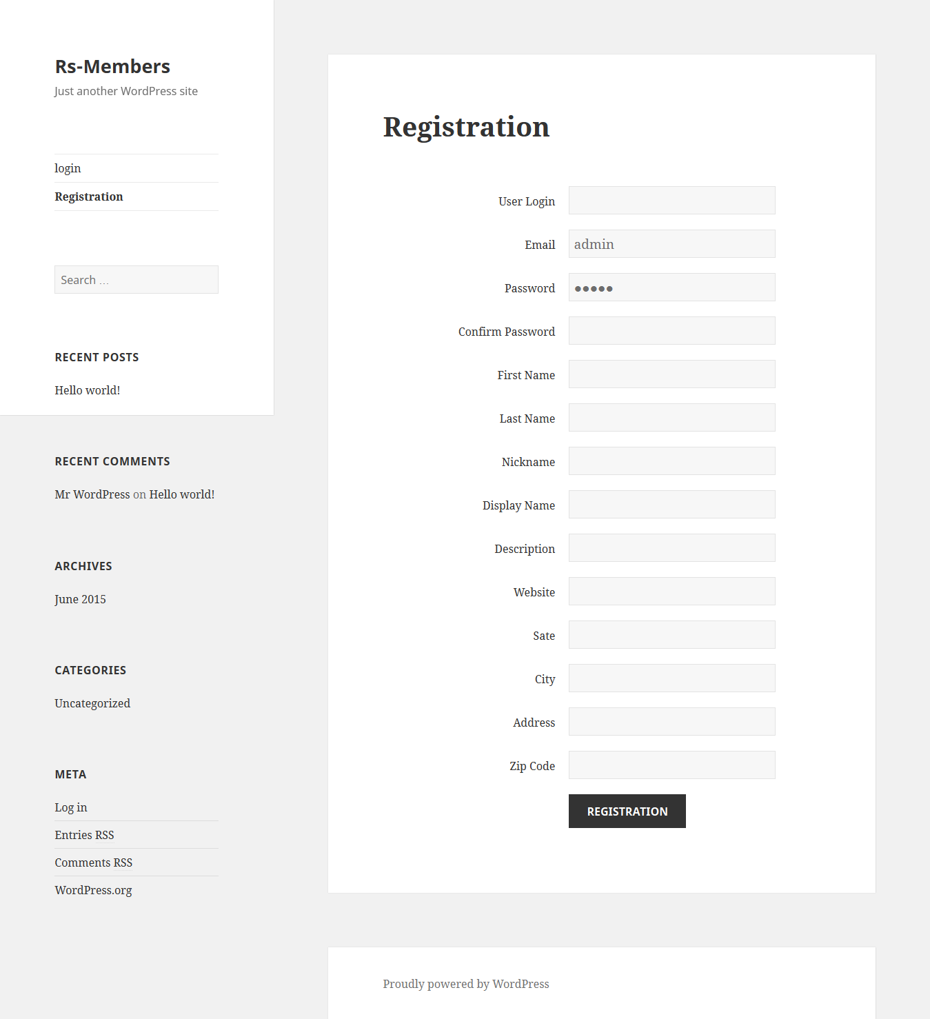 Shortcode base Registration.You can used this shortcode in the POST/PAGE or you can used this shortcode in the custom Template\