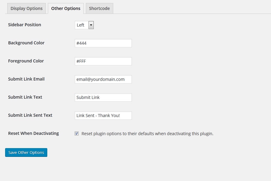 Admin page