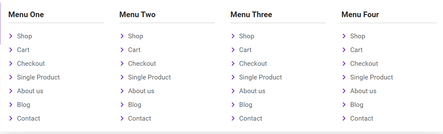 Basic Row and Column Menu