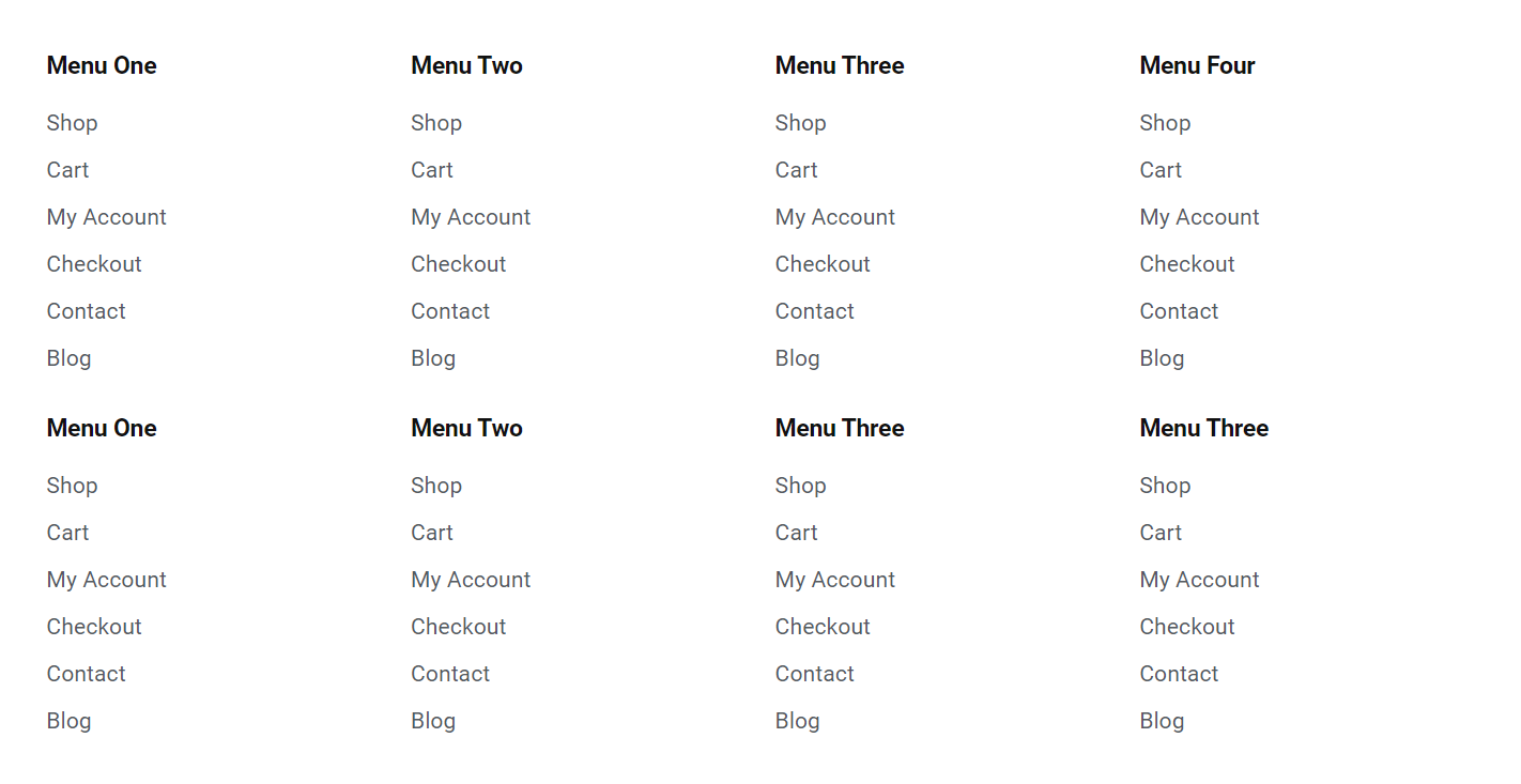Double Row Menu