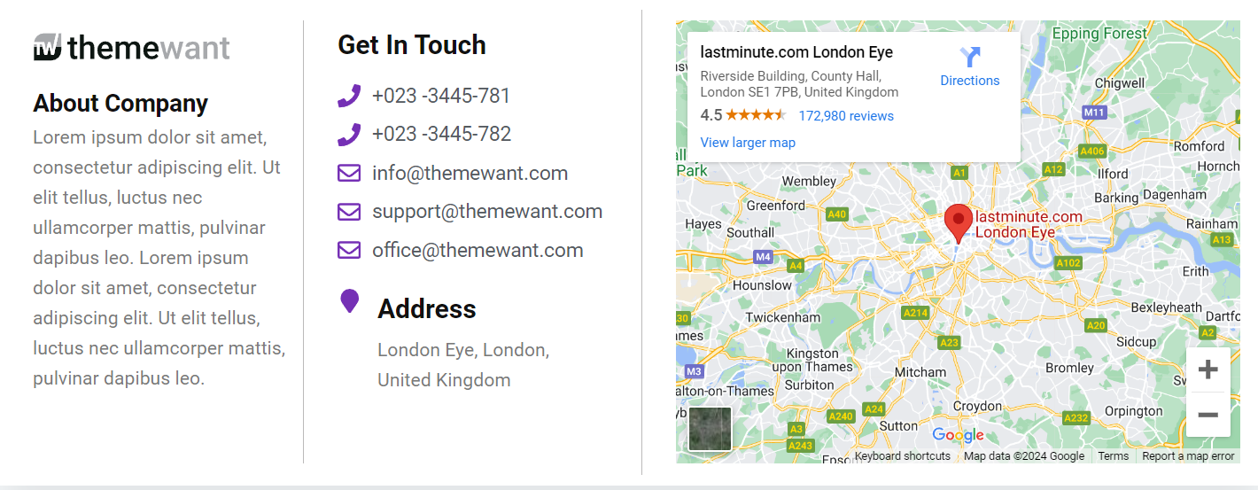 Menu with Map