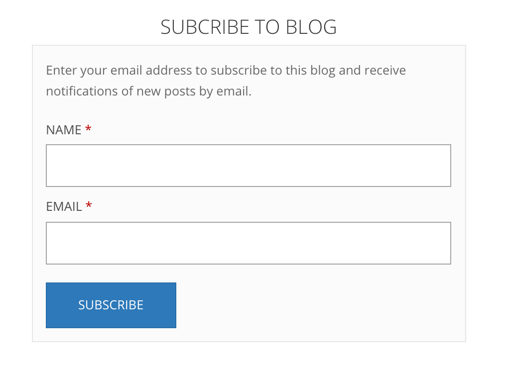 subscription form