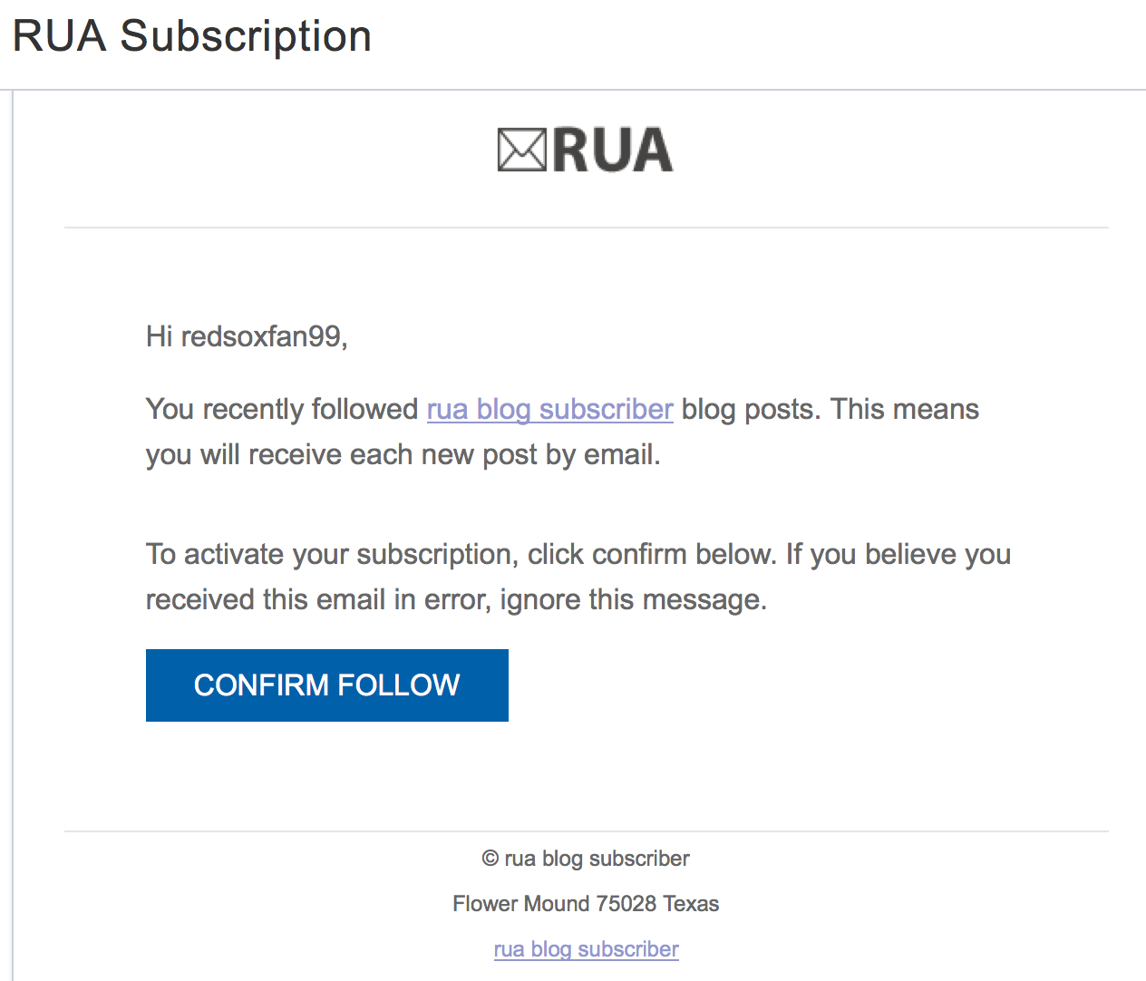 new subscriber example email