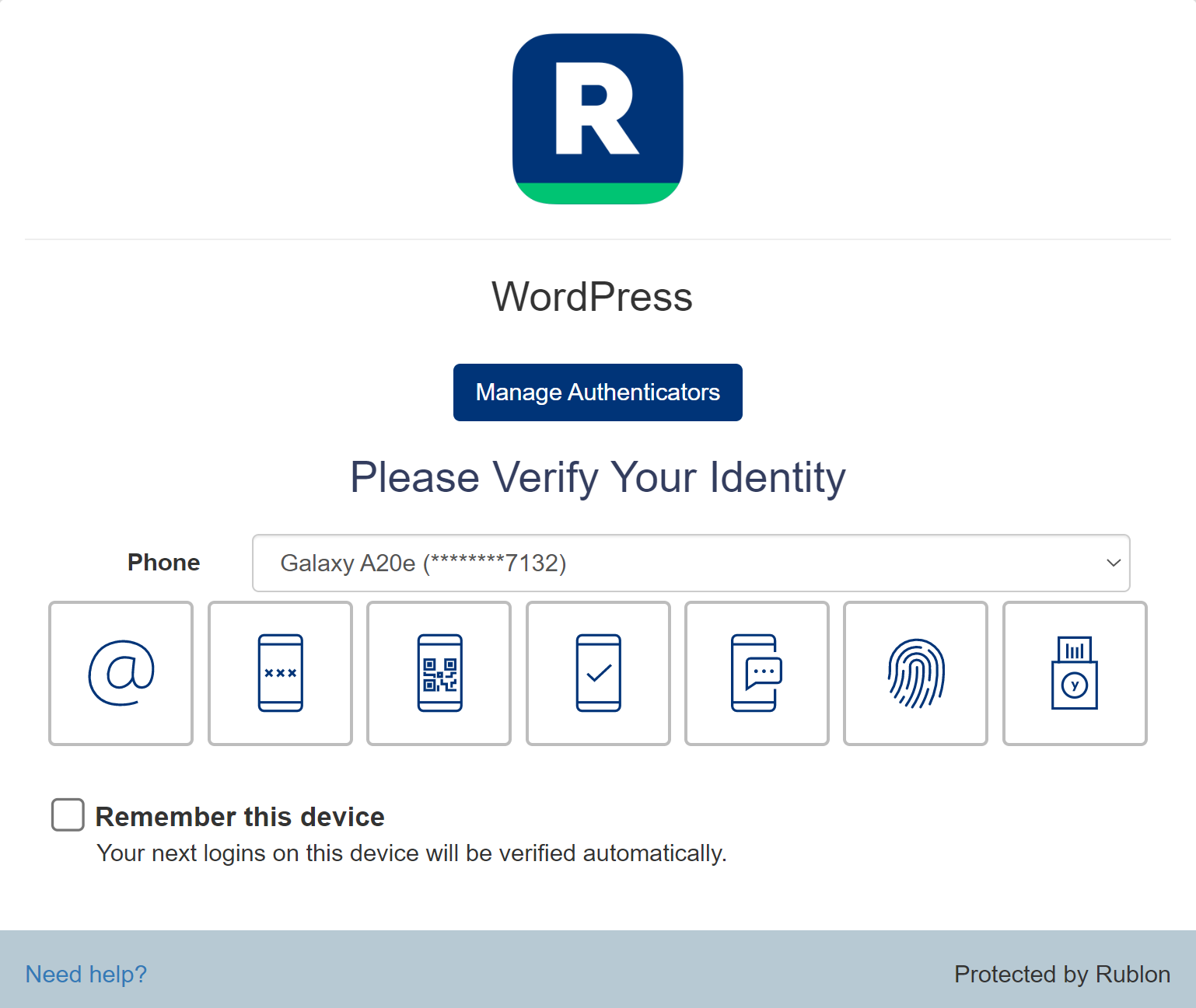 Confirm your identity by approving a Mobile Push notification using the Rublon Authenticator mobile app