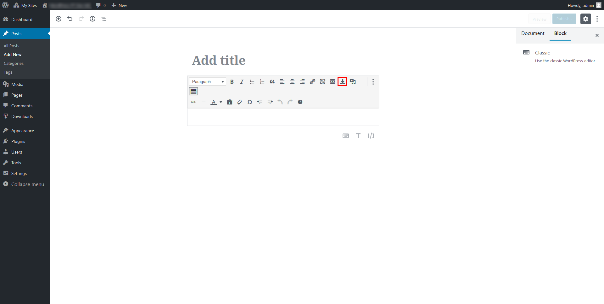 Add or edit download page.