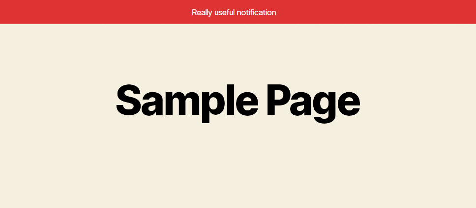 The plugin at work displaying your message