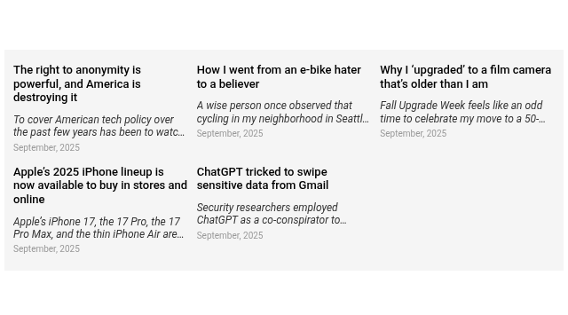 Horizontal scrolling with blog/news posts with image style 1