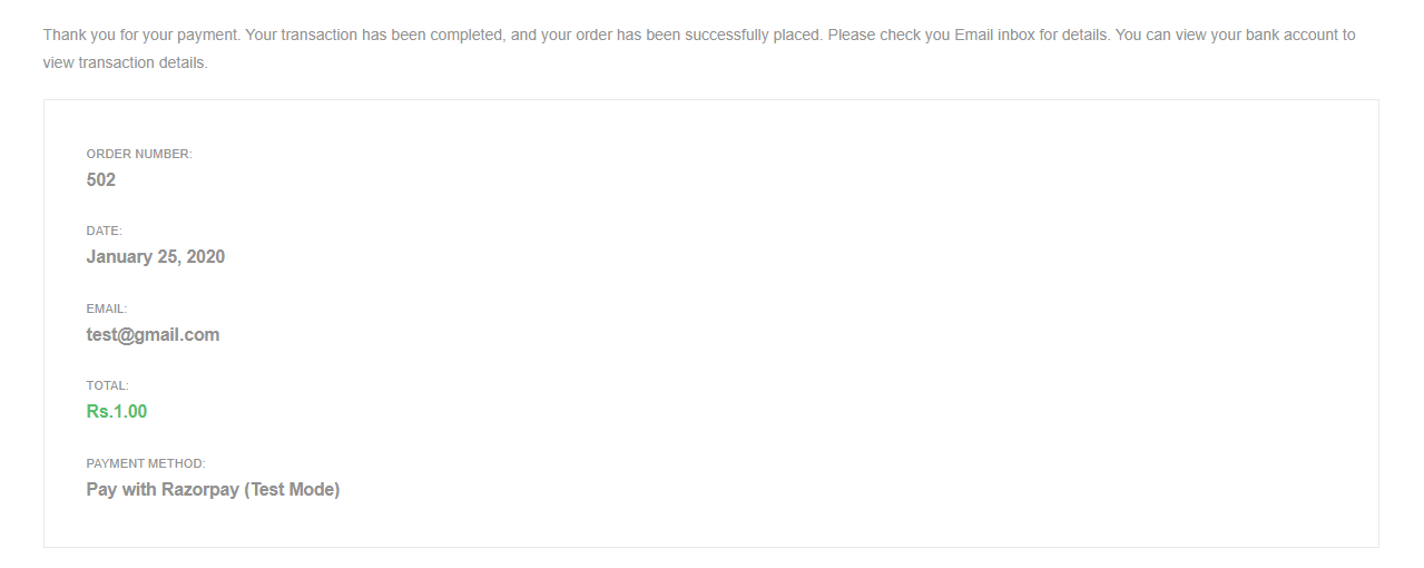 Payment Success Page