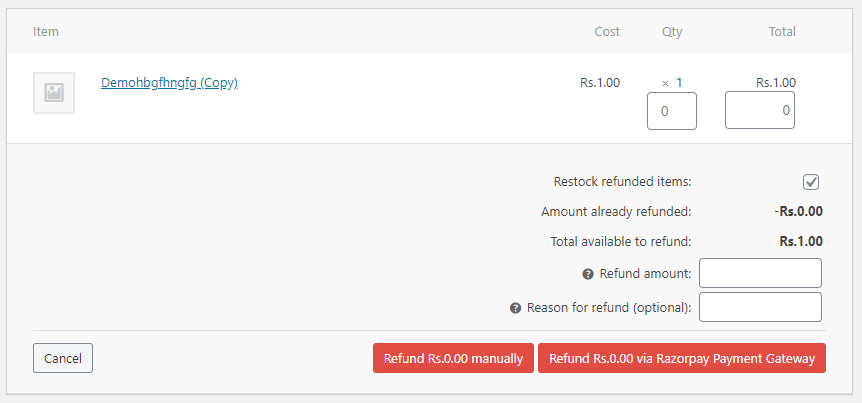 Refund Area
