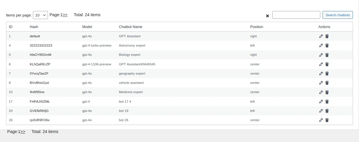 Instructions settings