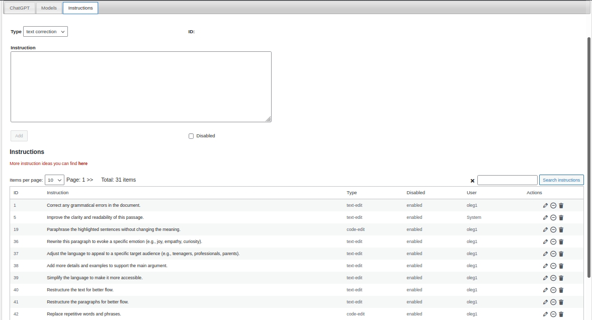 Chat bot Assistant API Configuration