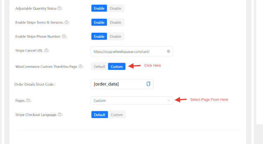 Add custom text to be displayed on Stripe Checkout page