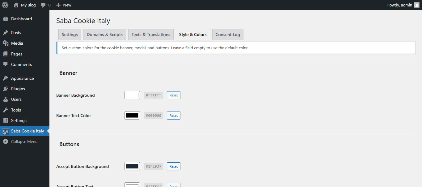 Admin dashboard: Consent Log registry.