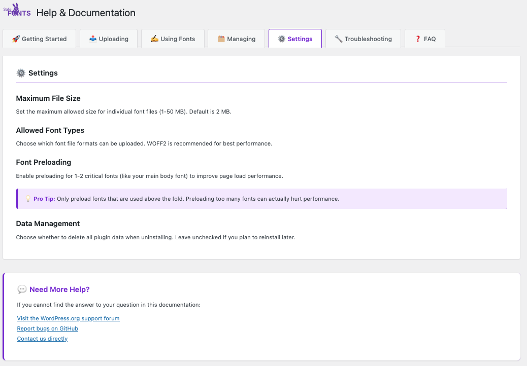 Fonts automatically available in Gutenberg typography settings