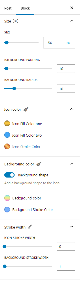 Size and color