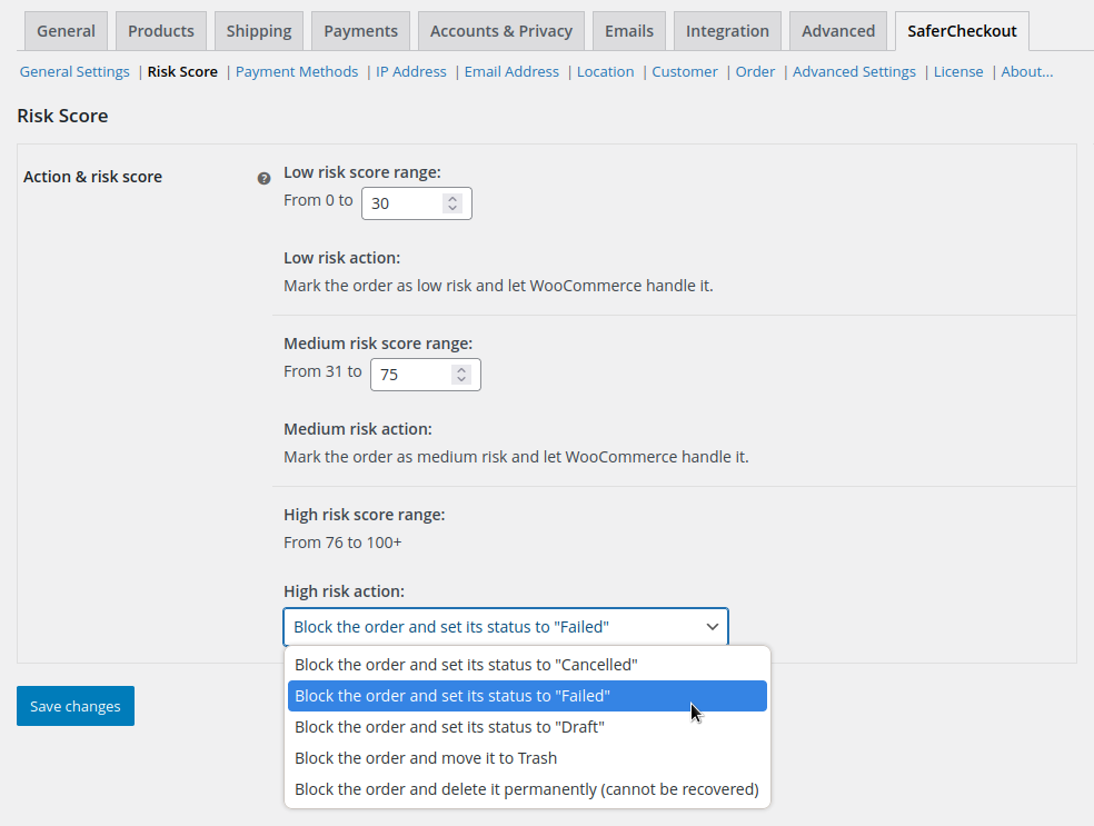 IP address settings.