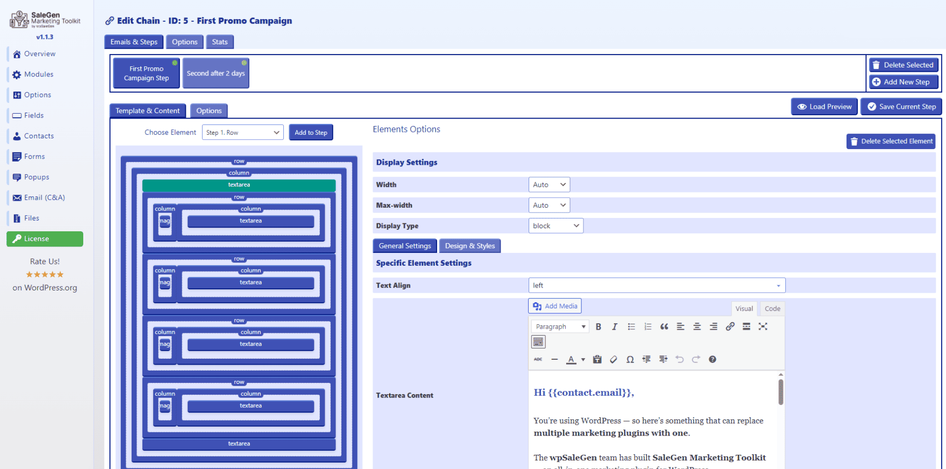 [Email Campaigns & Automations Watch Demo](https://wpsalegen.com/plugins/email-campaigns-automations/#wpsalegenShowPopup_10?utm_source=wordpress&utm_medium=screenshots&utm_campaign=eca "Email Campaigns & Automations Watch Demo").