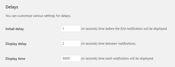 Customize various settings for delays and timings.