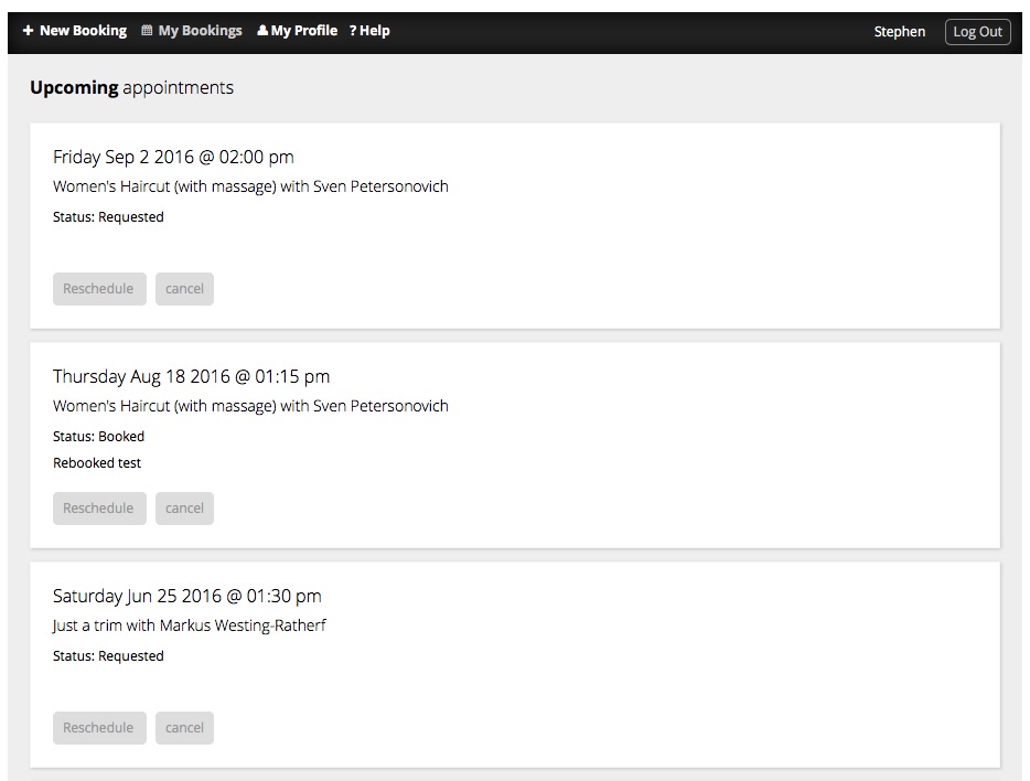 They can even view their booking history