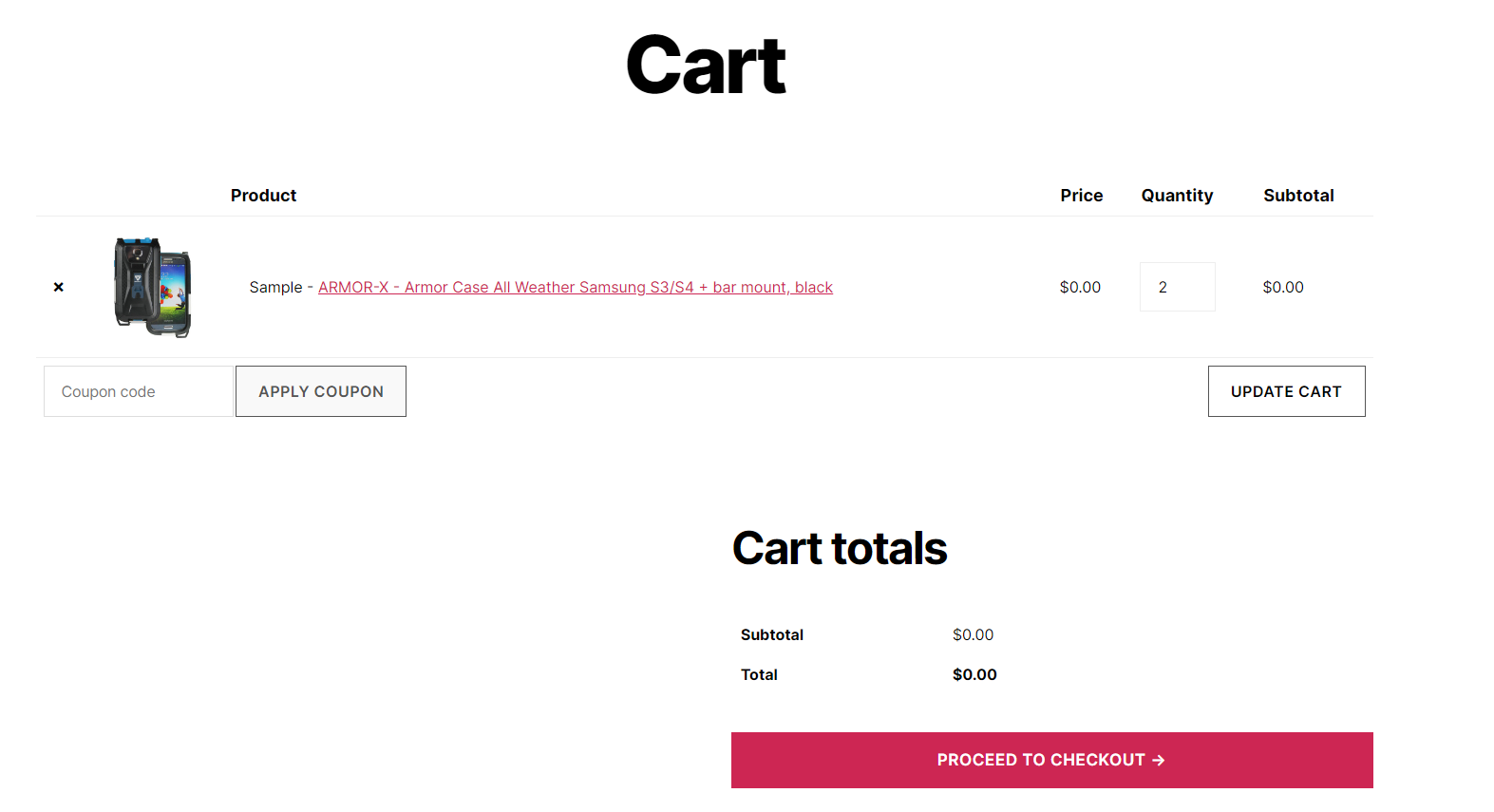 Added Product as Free Sample in the Cart Page.