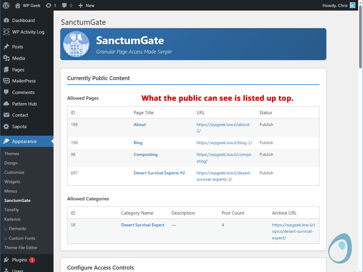 **Current Status** - See exactly what's public at a glance