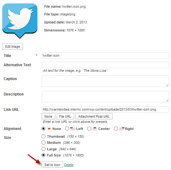 Upload&Add icon to menu.