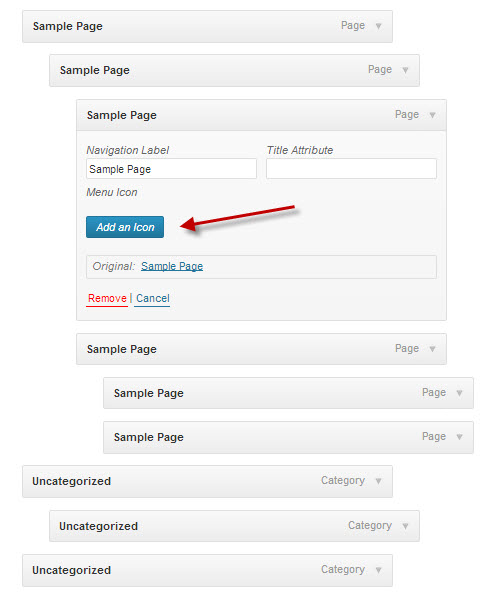 Button for Add icon .. just click.