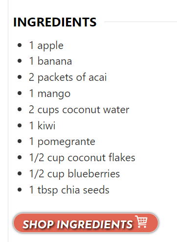 The button appearing below a list of ingredients.