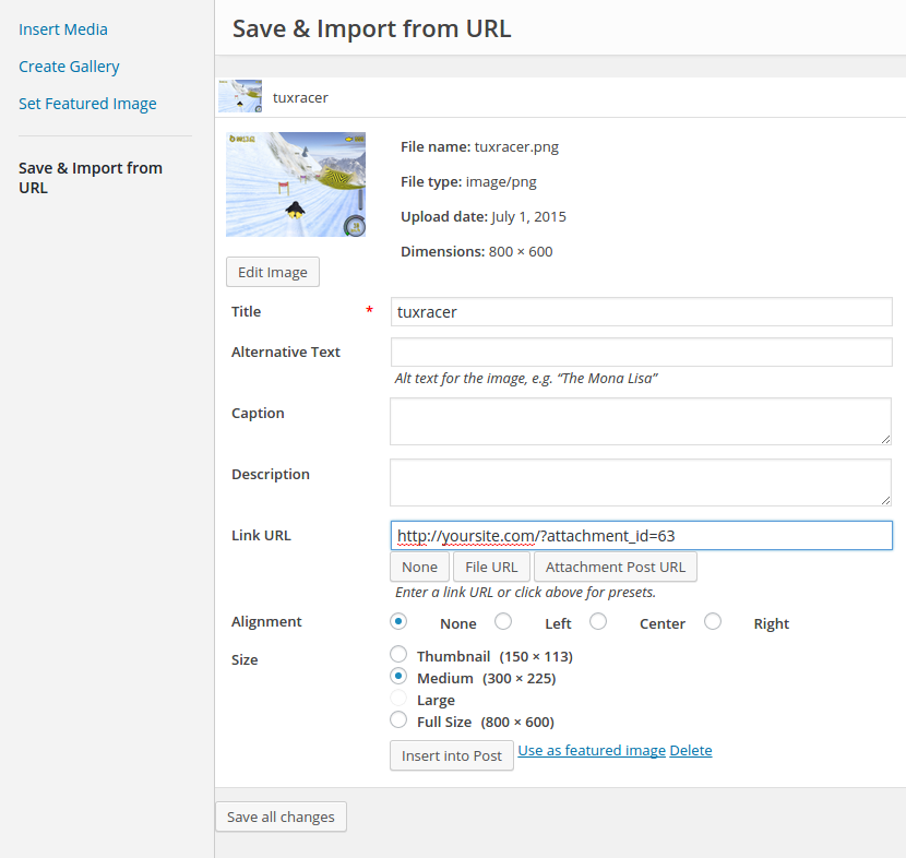 Specify the URL of the image and the local rename you want to use