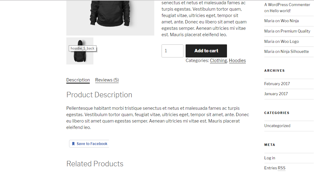 Save to facebook button