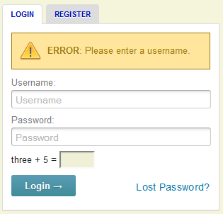 Success message in Lost Password form.
