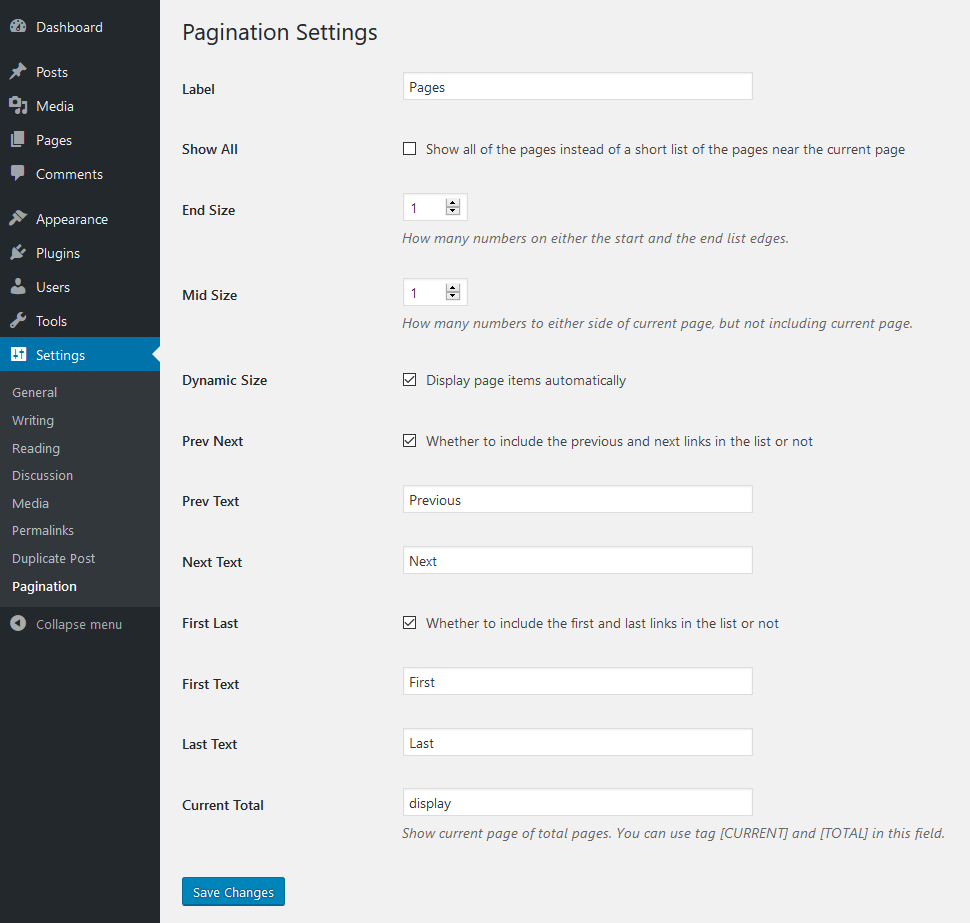The pagination in dark style with no border radius.