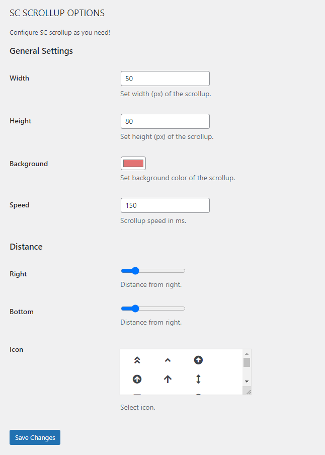 Sc Scrollup Option panel