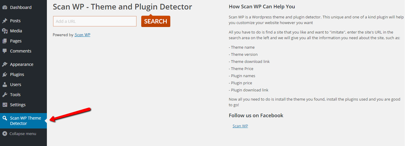 The overall look of the plugin page