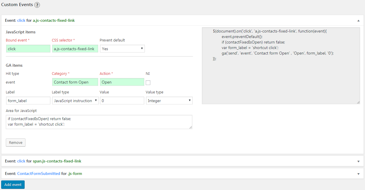 Custom Event Form
