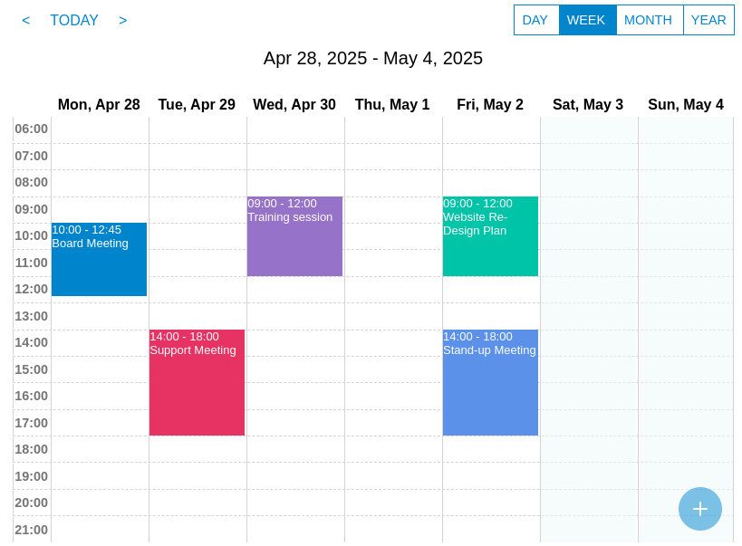 agenda (week view)