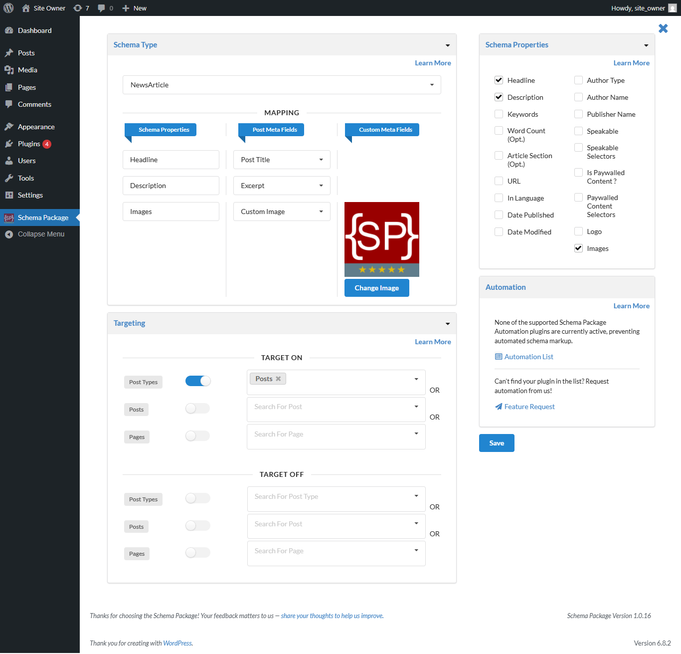List of added schema types via Schema Package Generator in Classic Editor