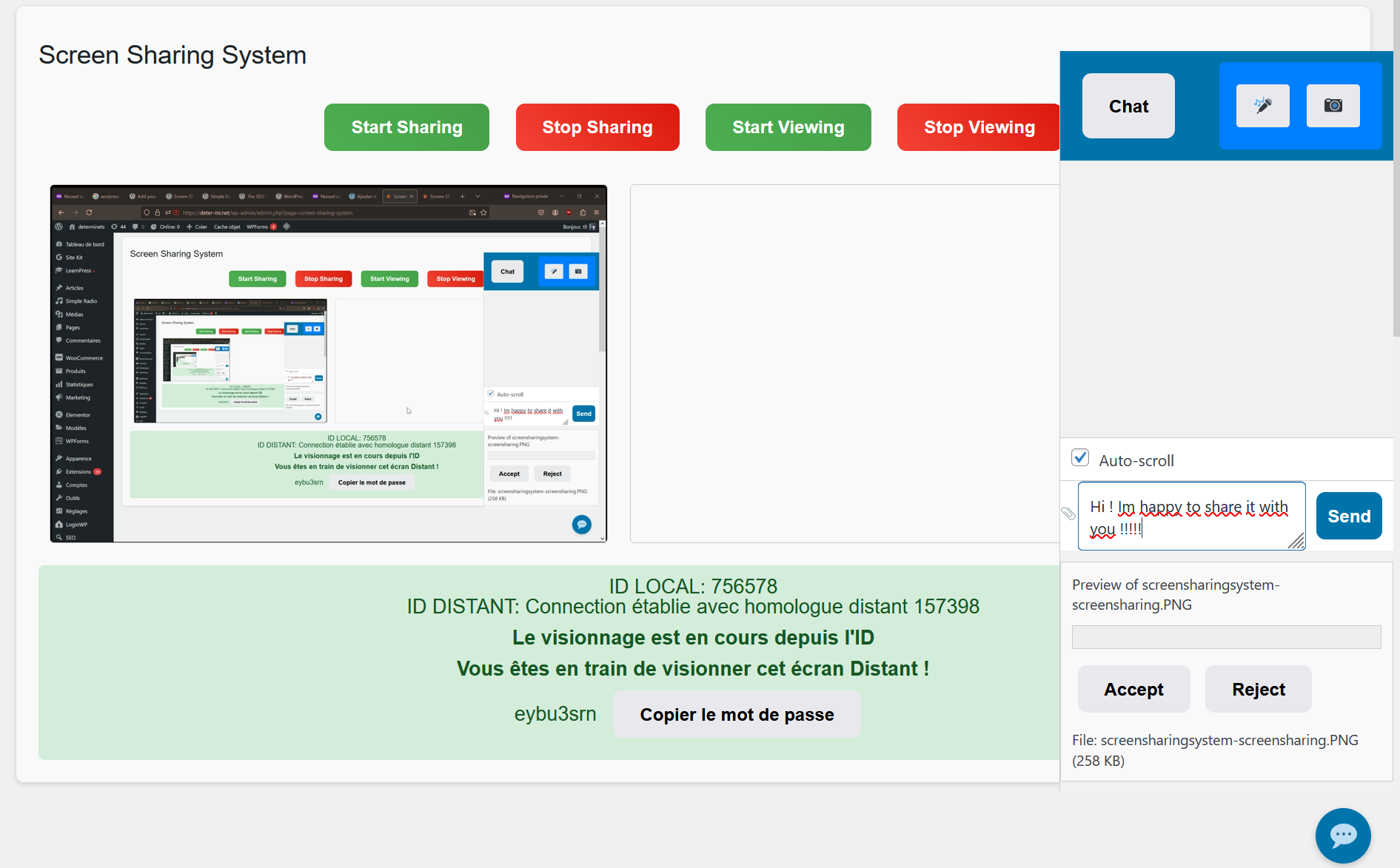 Interface de chat et échange de fichiers: [voir l'image](https://deter-mi.net/wp-content/uploads/2024/09/screensharingsystem-shareitwithyou.png)