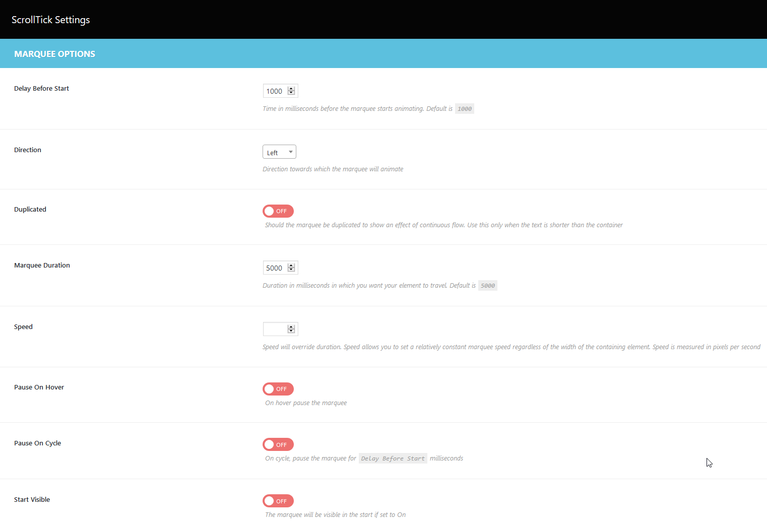 Settings Page